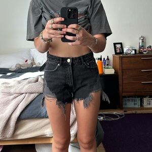 Black Jean Shorts